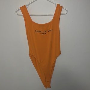 Orange bodysuit
